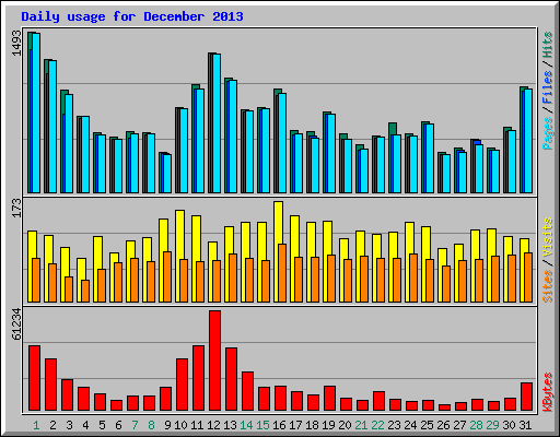 Daily usage for December 2013