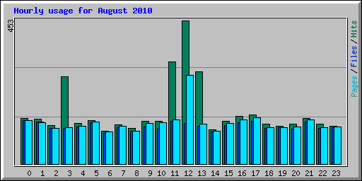 Hourly usage for August 2010