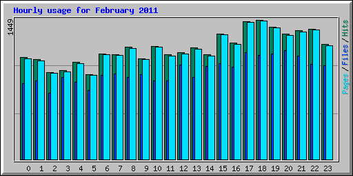 Hourly usage for February 2011