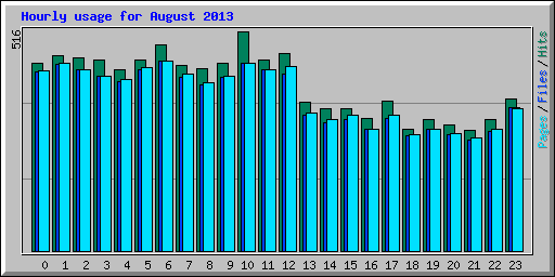 Hourly usage for August 2013