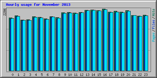 Hourly usage for November 2013