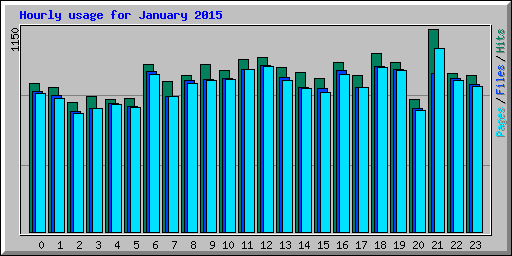 Hourly usage for January 2015