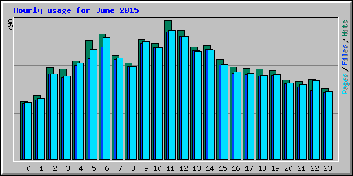 Hourly usage for June 2015
