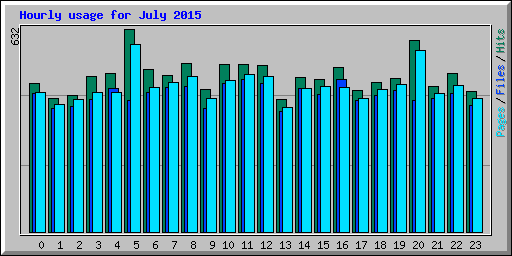 Hourly usage for July 2015