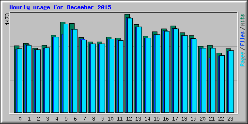 Hourly usage for December 2015