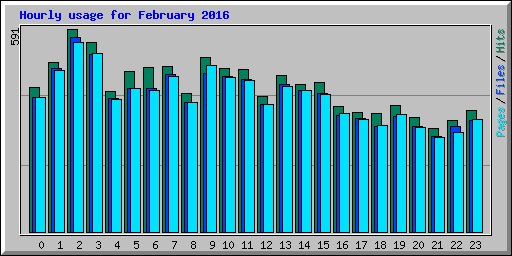 Hourly usage for February 2016