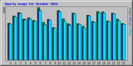 Hourly usage for October 2016