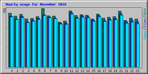 Hourly usage for November 2016