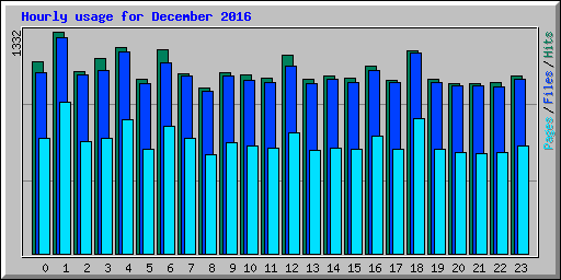 Hourly usage for December 2016
